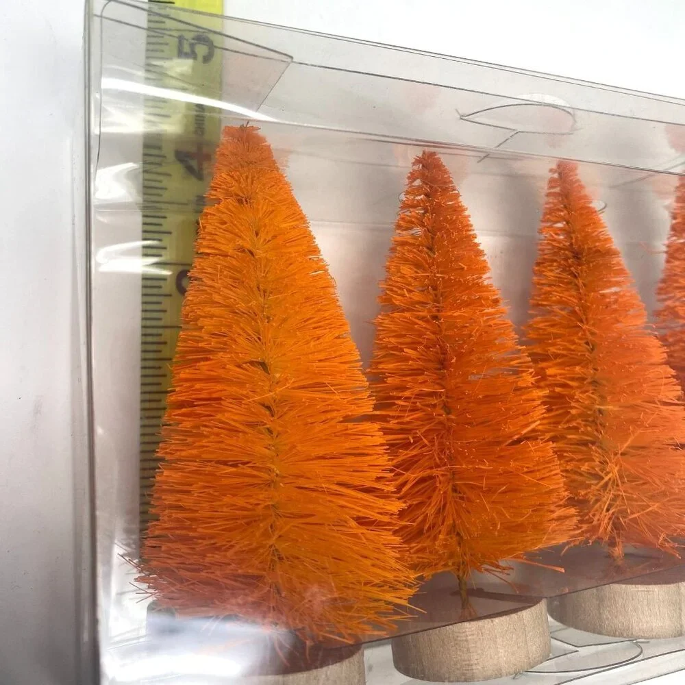 Target 4 Pk Orange Bottle Brush Tree Halloween Decorative Hyde & EEK! Boutique